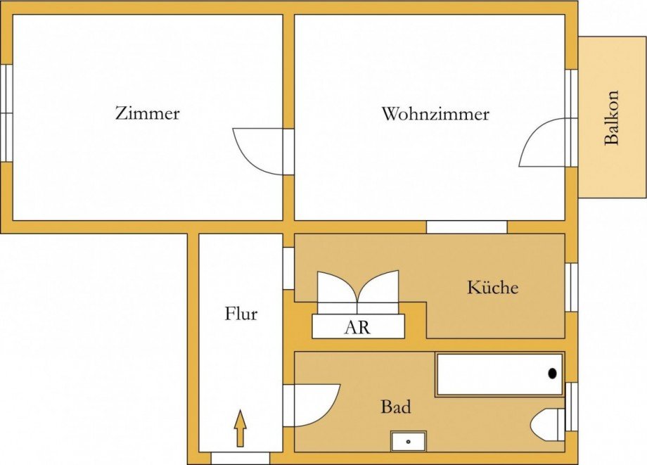 Grundriss Erdgeschosswohnung K�then (Anhalt)