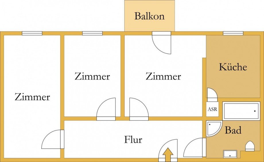 Grundriss Etagenwohnung Zerbst/Anhalt