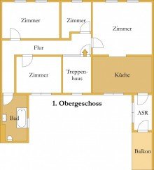 Grundriss 1.OG Solides Mehrfamilienhaus mit 4 Einheiten - Attraktive Kapitalanlage in K�then