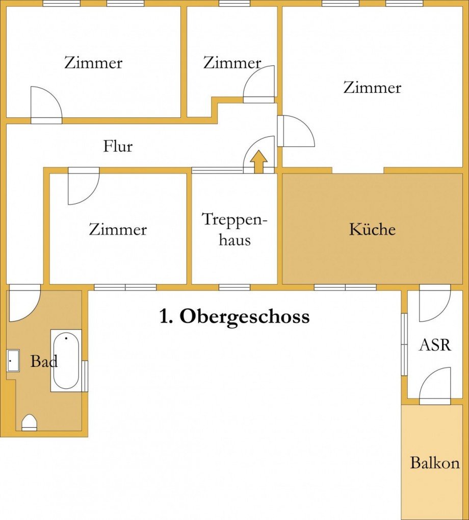 Grundriss 1.OG Mehrfamilienhaus K�then (Anhalt)