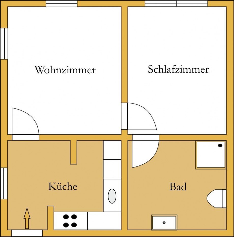 Grundriss Etagenwohnung K�then (Anhalt)