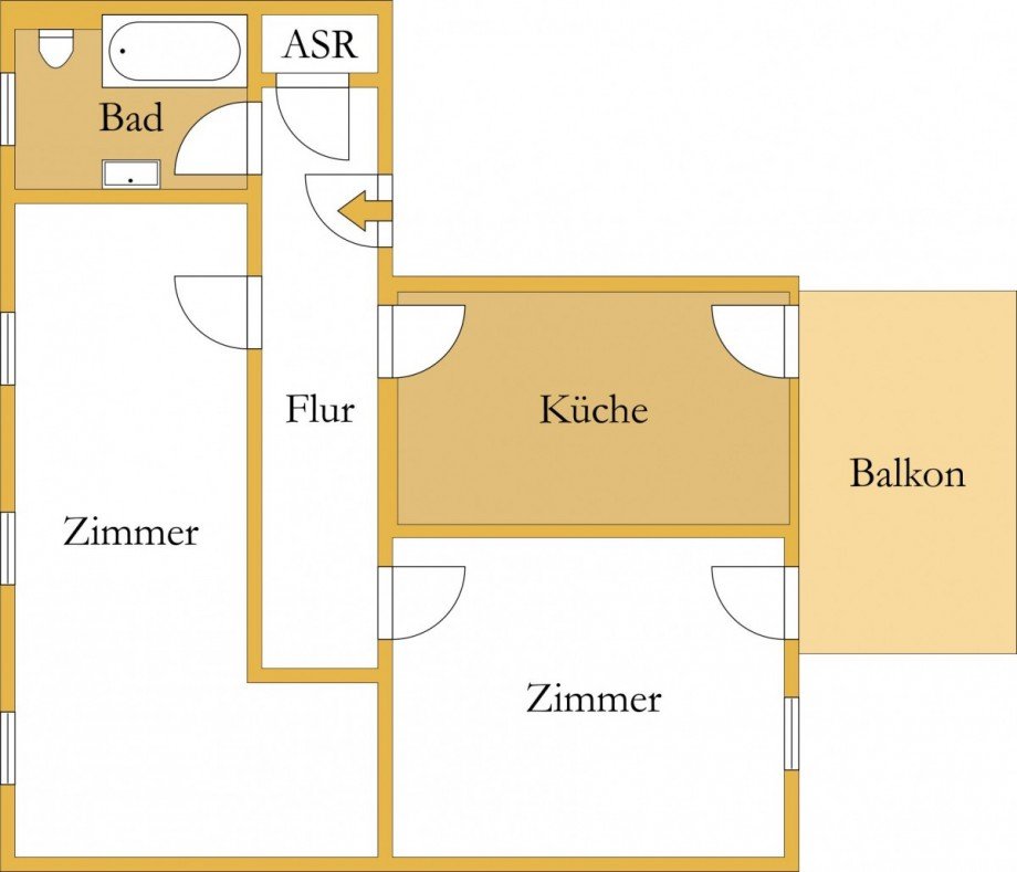 Grundriss Erdgeschosswohnung K�then (Anhalt)