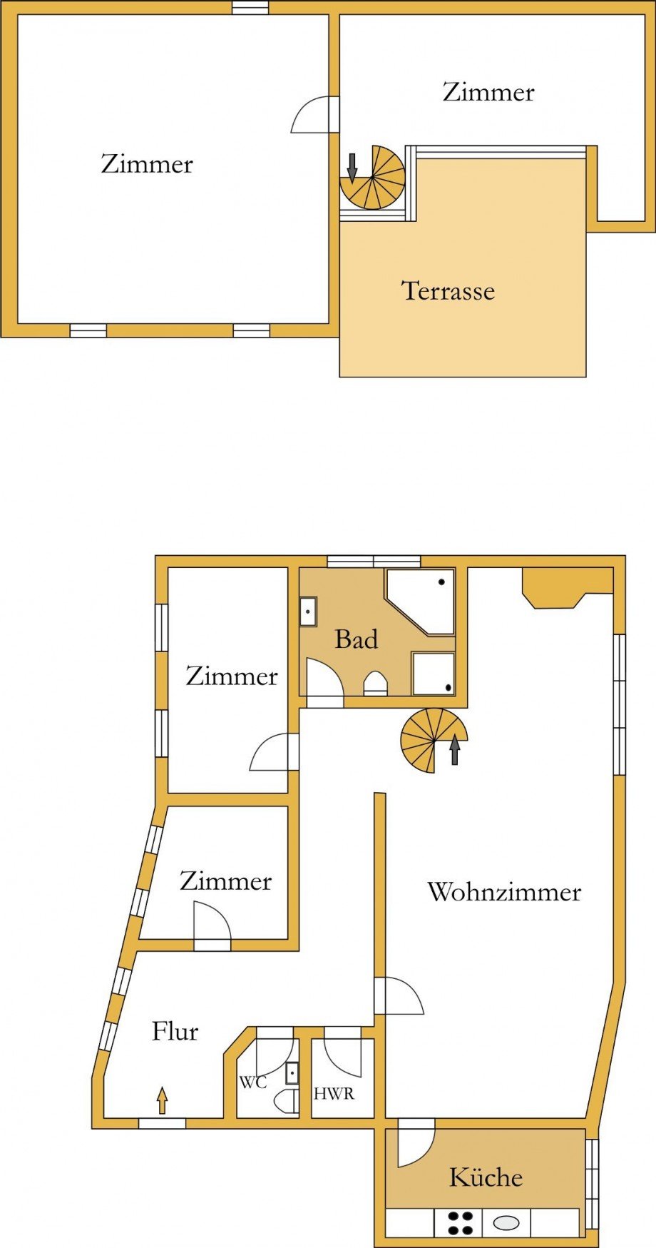 Grundriss Maisonettewohnung K�then (Anhalt)
