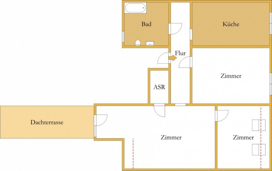 Grundriss Dachgeschosswohnung K�then (Anhalt)
