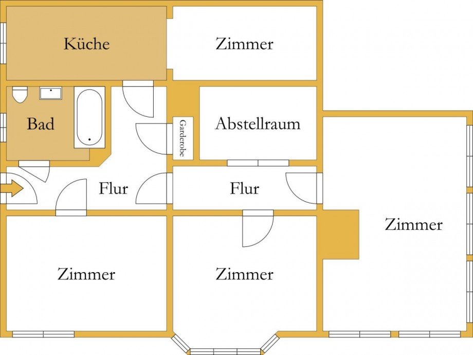Grundriss Etagenwohnung K�then (Anhalt)