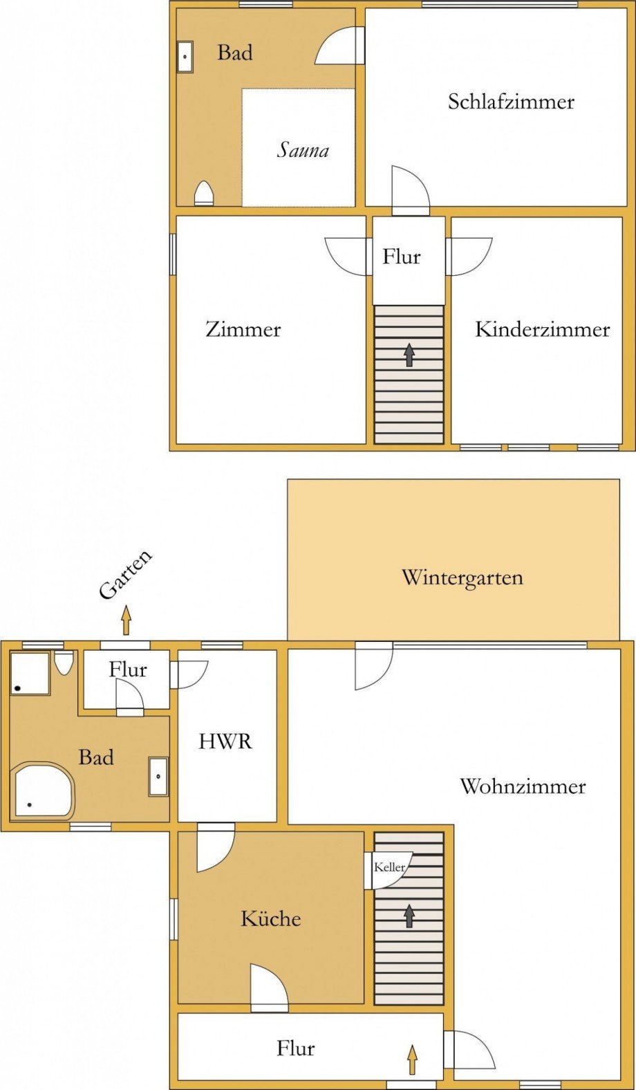 Grundriss Doppelhaush�lfte K�then