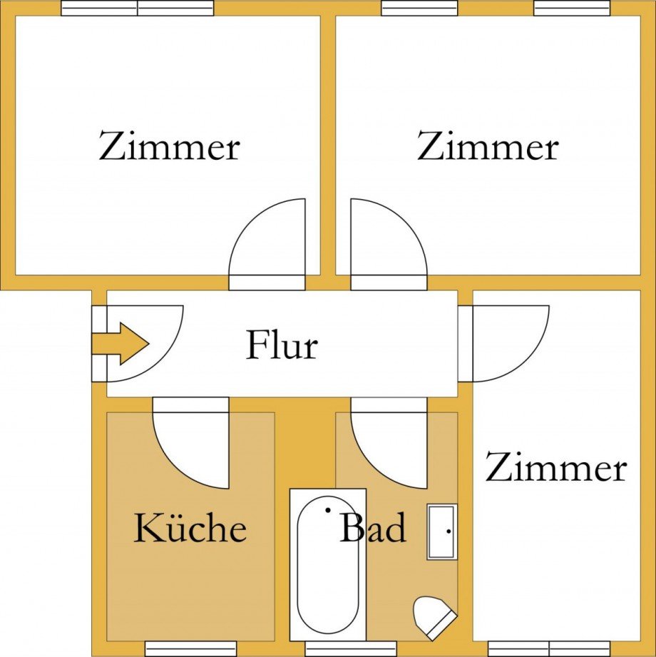 Grundriss Etagenwohnung K�then (Anhalt)