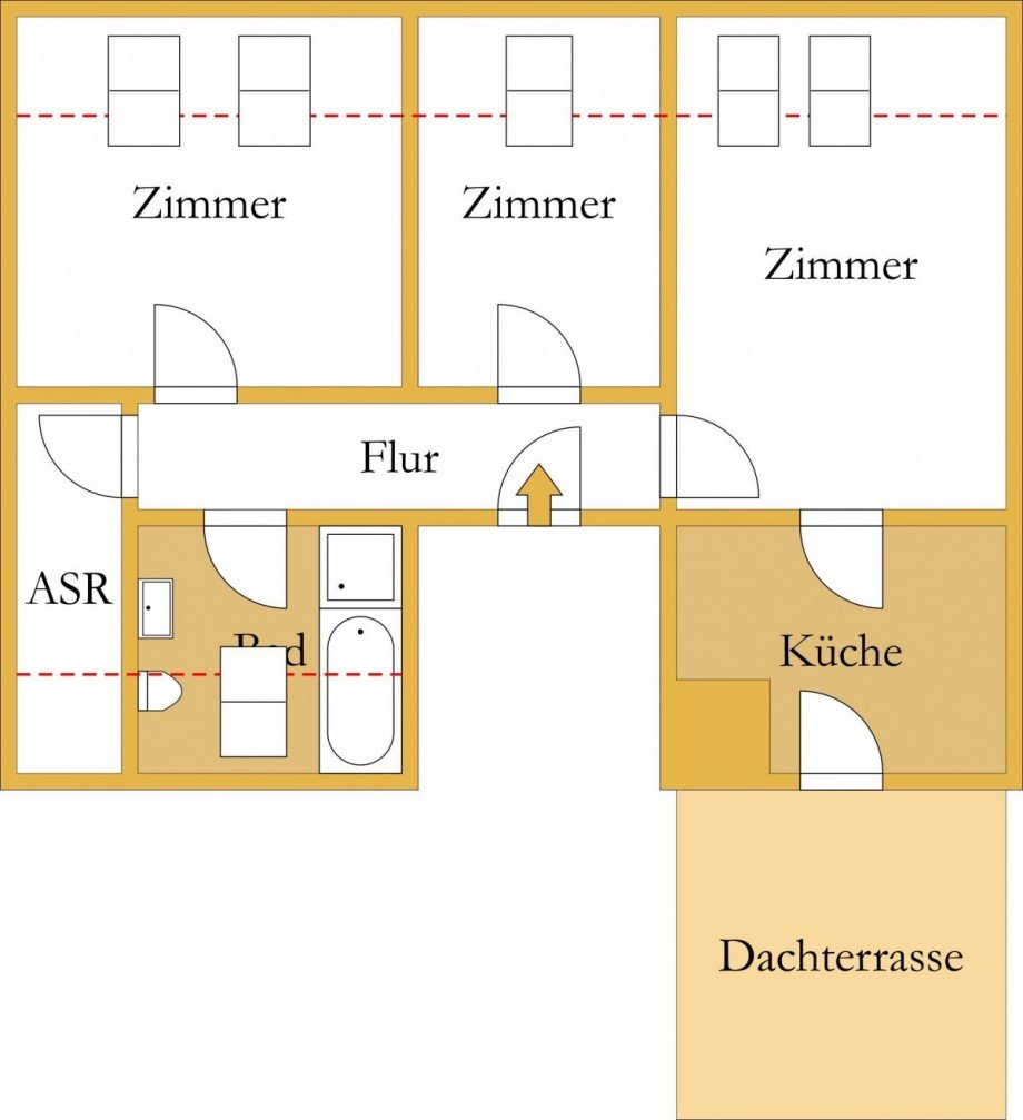 Grundriss Dachgeschosswohnung K�then (Anhalt)