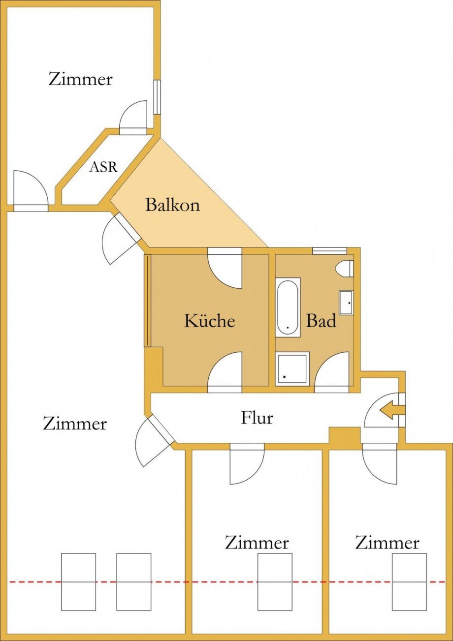 Grundriss Dachgeschosswohnung K�then (Anhalt)