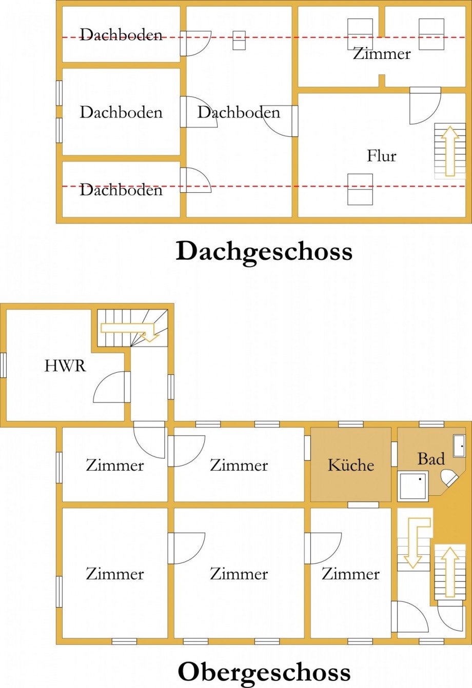 Grundriss OG+DG Haus Gr�bzig