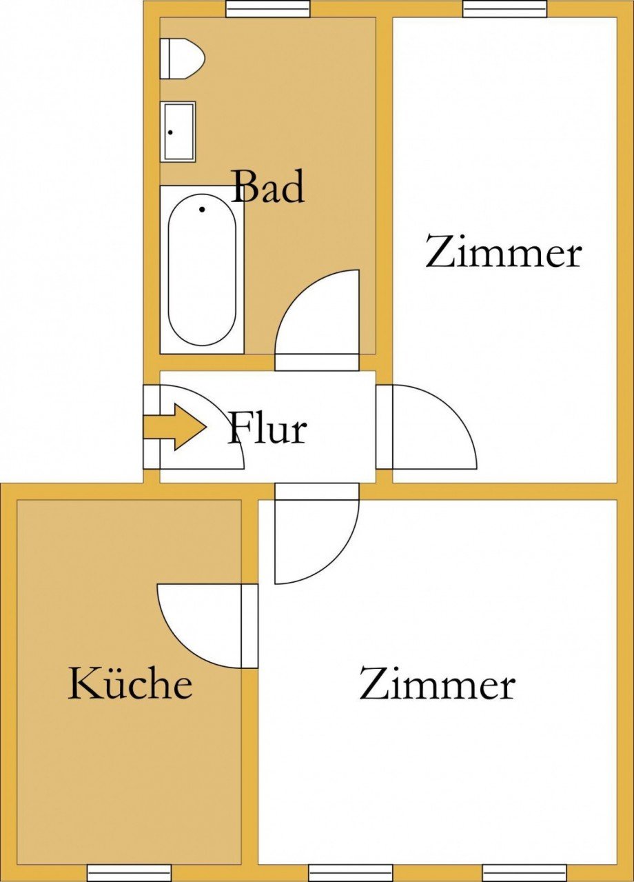 Grundriss Etagenwohnung K�then (Anhalt)