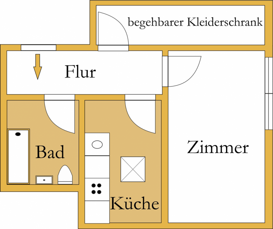 Grundriss Wohnung K�then (Anhalt)
