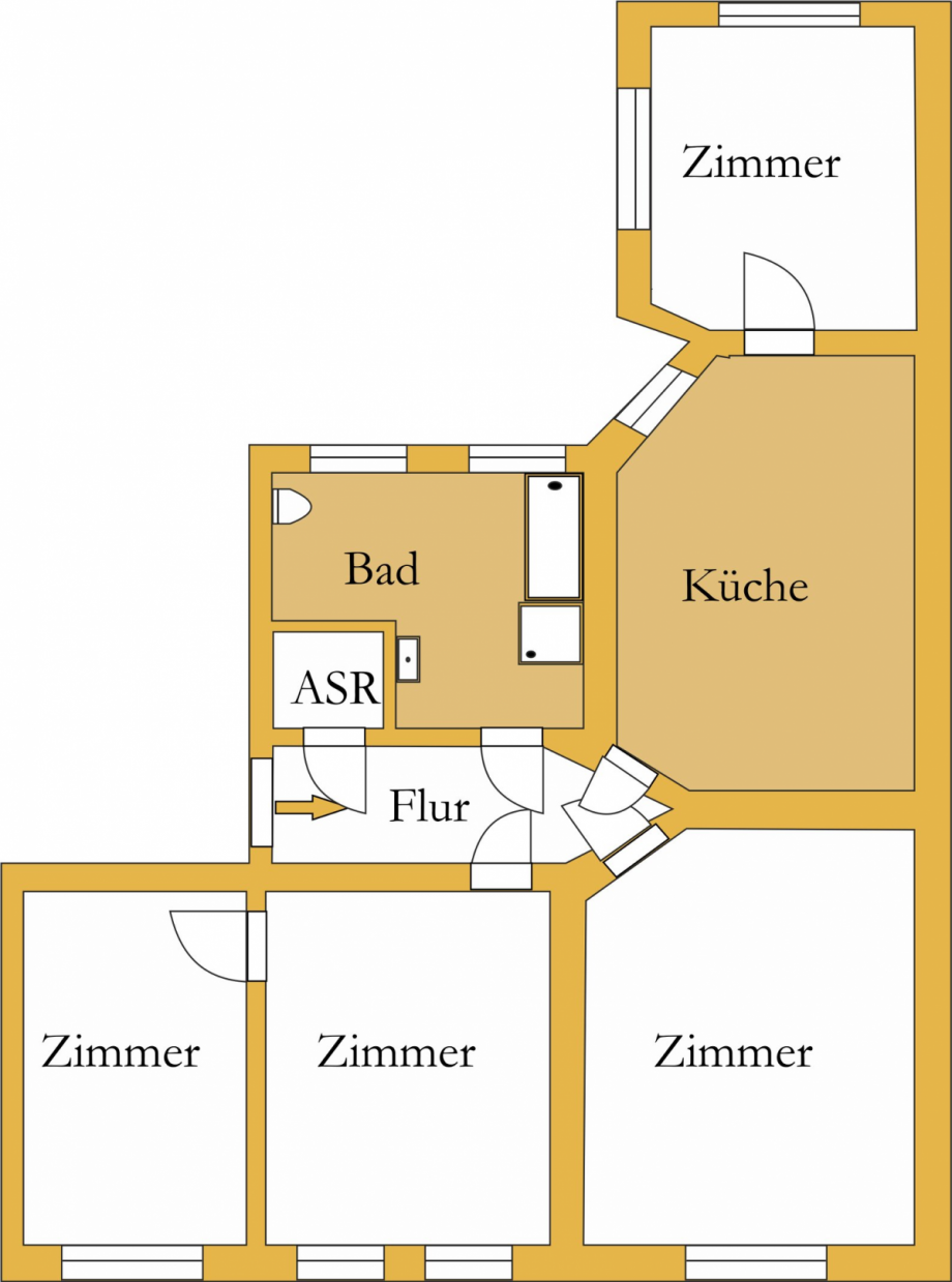 Grundriss Etagenwohnung K�then