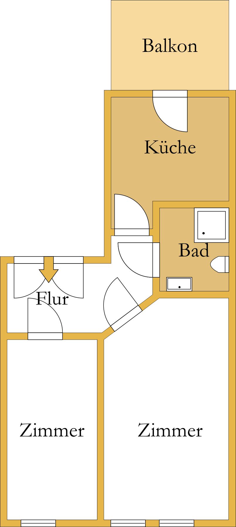 Grundriss Etagenwohnung K�then (Anhalt)