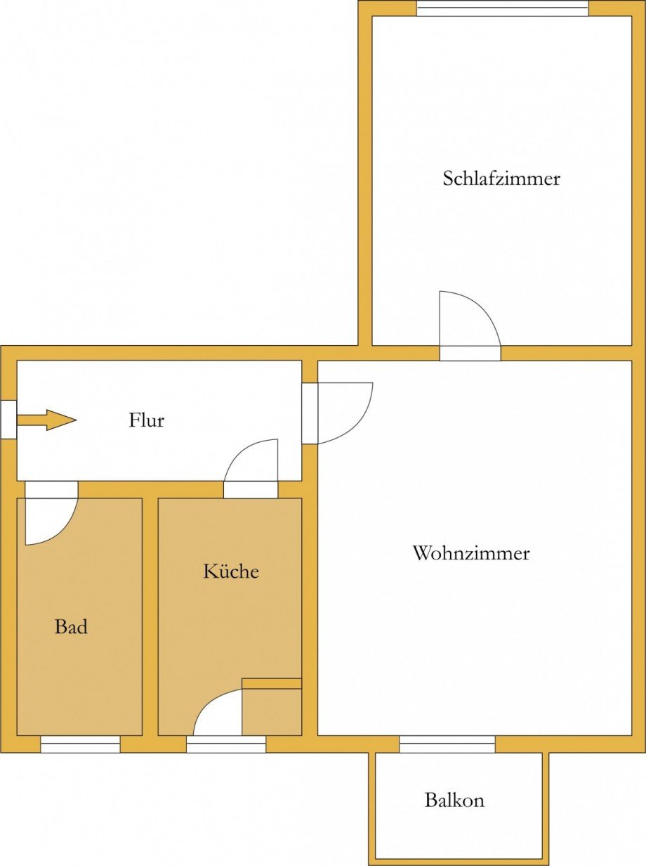 Grundriss Erdgeschosswohnung K�then (Anhalt)