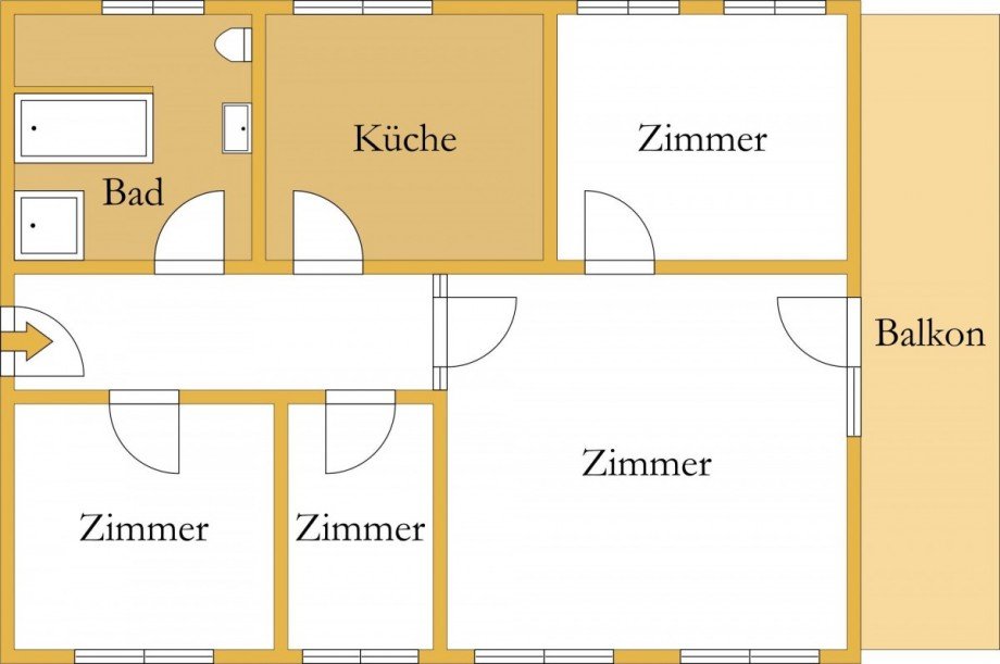 Grundriss Etagenwohnung K�then (Anhalt)