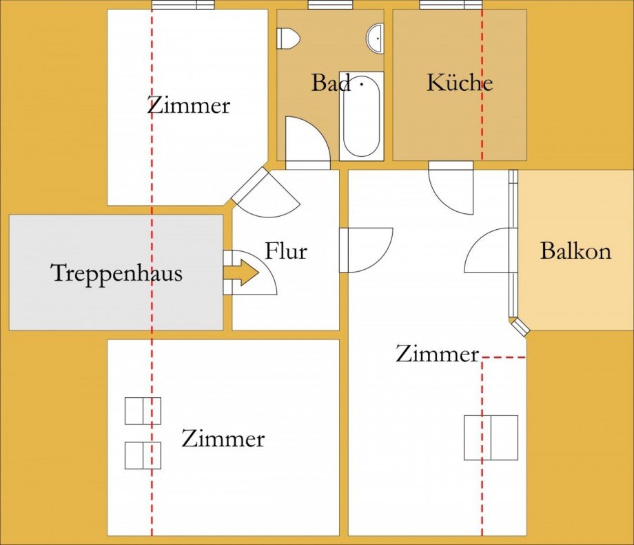 Grundriss Dachgeschosswohnung K�then (Anhalt)