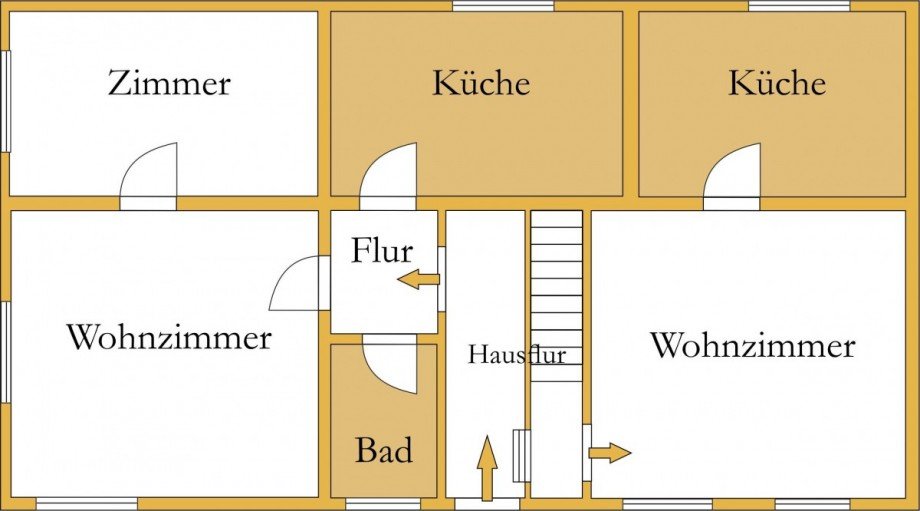 Grundriss unten Zweifamilienhaus G�rzig