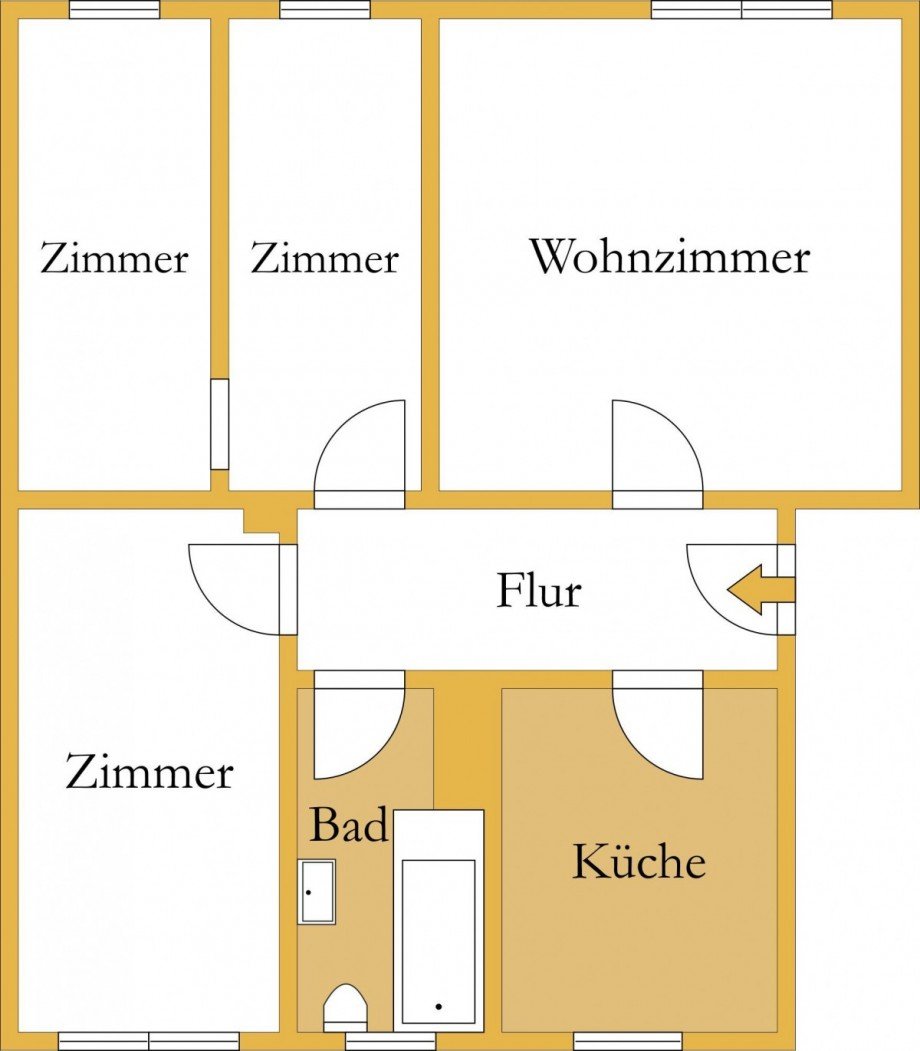 Grundriss Wohnung K�then (Anhalt)
