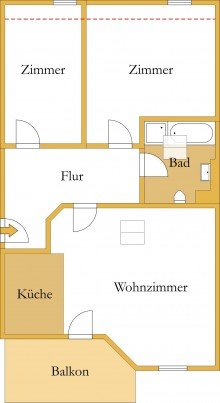 Grundriss Platz zum Leben und Wohlf�hlen - charmante Dachgeschosswohnung in K�then