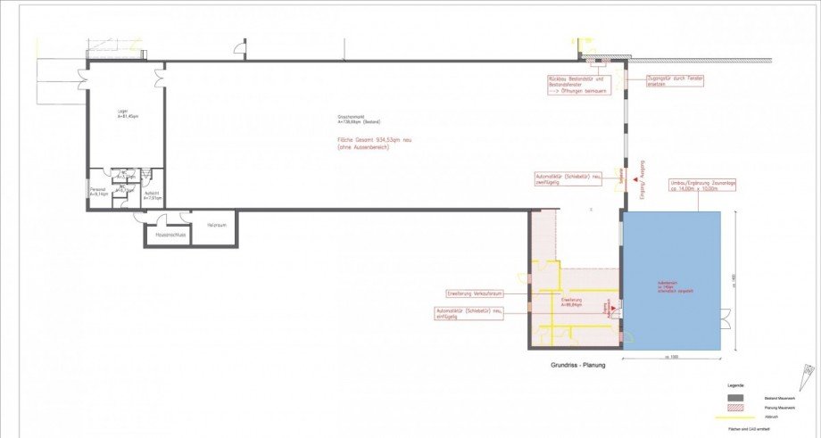Grundriss bema�t Einzelhandel K�then (Anhalt)