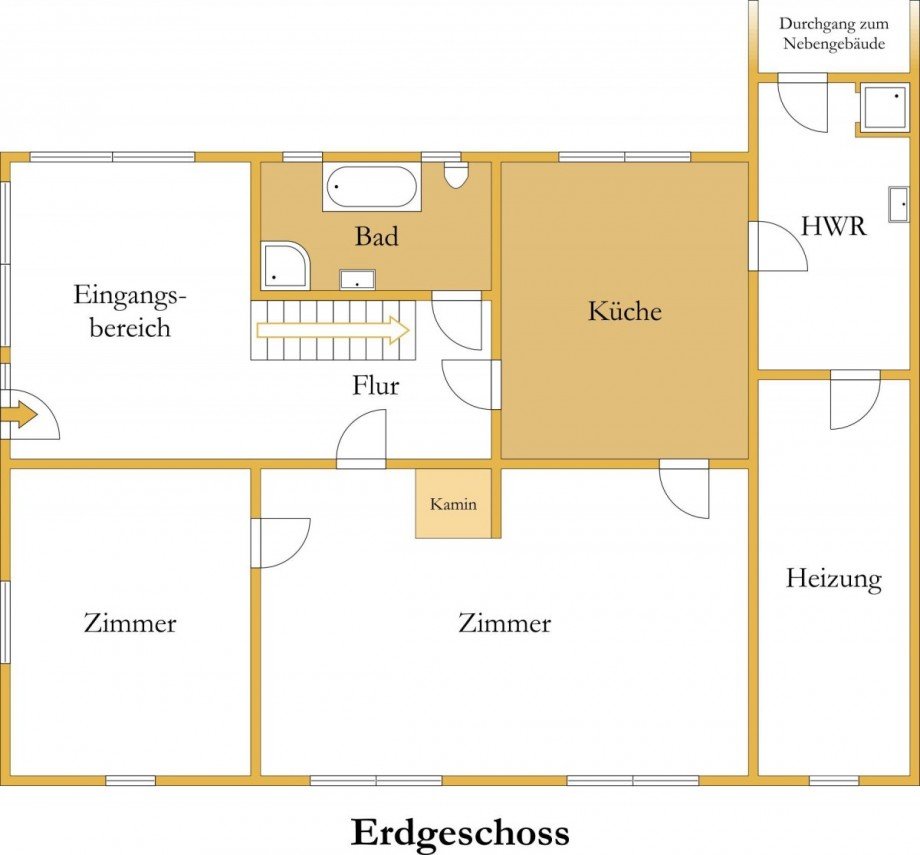 Grundriss EG Einfamilienhaus Nienburg (Saale)