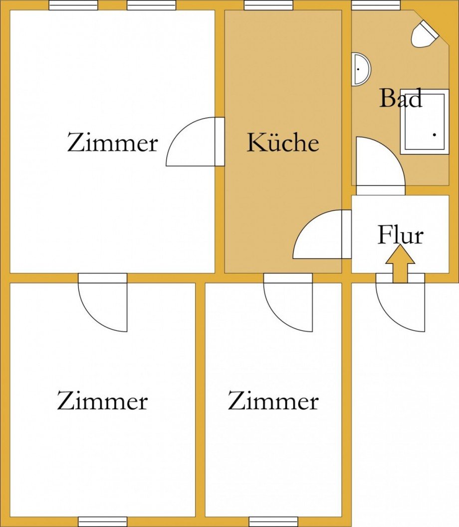 Grundriss Etagenwohnung K�then (Anhalt)