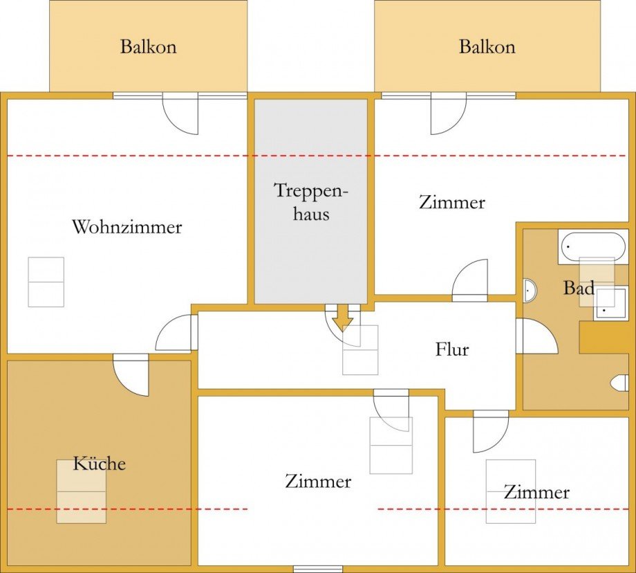Grundriss Dachgeschosswohnung K�then (Anhalt)