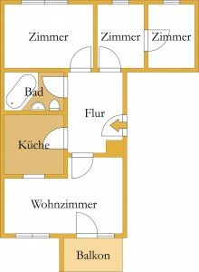 Grundriss Frisch renoviert und sofort bezugsbereit - Erdgeschosswohnung mit Balkon