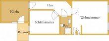 Grundriss Erstbezug - Tolle Zweiraumwohnung im Obergeschoss mit Balkon