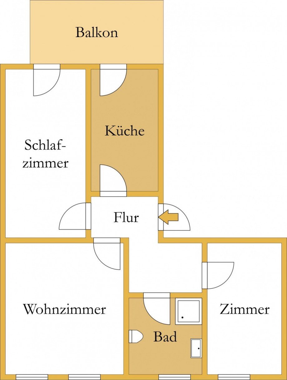 Grundriss Etagenwohnung K�then (Anhalt)