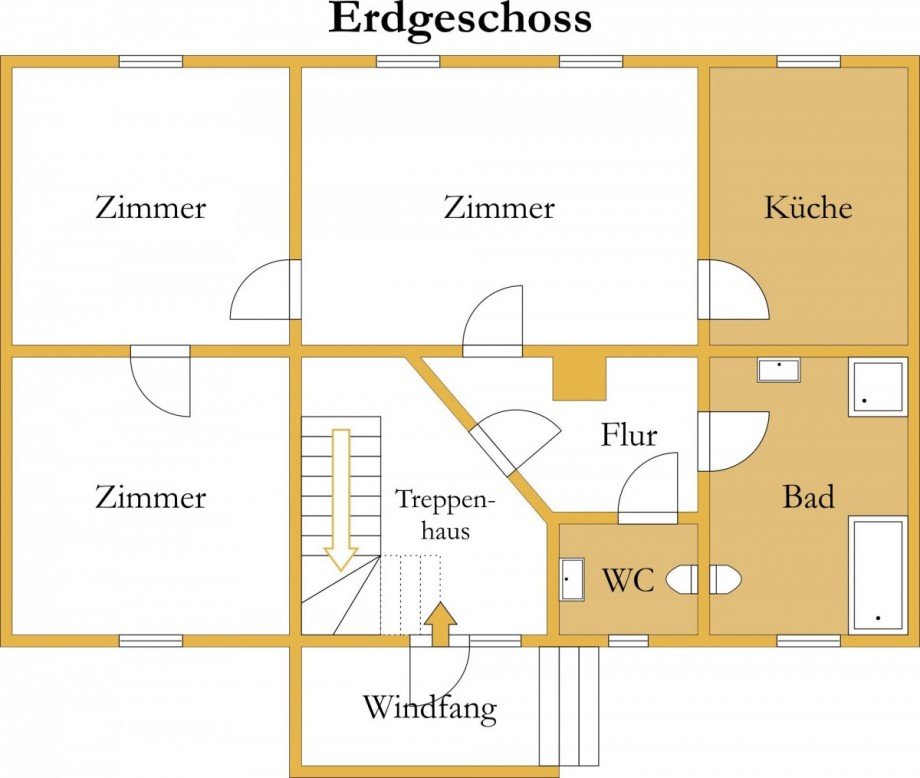 Grundriss Erdgeschoss Mehrfamilienhaus K�then (Anhalt)