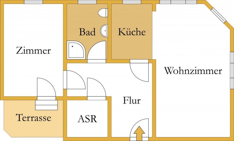 Grundriss Erdgeschosswohnung K�then (Anhalt)